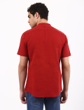 Linen Mix Grandad Collar Solid Shirt