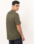 Flax Linen Mix Plain Mandarin Collar Shirt