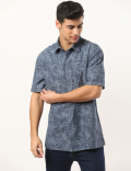 Textured Leaf Printed Shirt
