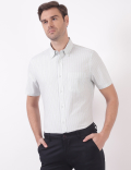 Cotton Stripes Button Down Collar Shirts