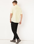 Linen Mix Plain Spread Collar Shirt