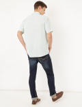 Linen Mix Plain Spread Collar Shirt