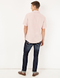 Linen Mix Plain Spread Collar Shirt