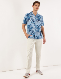 Pure Viscose Floral Spread Collar Shirt