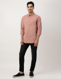 Pure Cotton Plain Button-down Collar Shirt