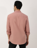 Pure Cotton Plain Button-down Collar Shirt