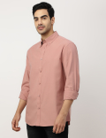 Pure Cotton Plain Button-down Collar Shirt