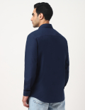 Pure Cotton Plain Button Down Collar Shirt