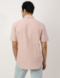 Pure Cotton Plain Button-down Collar Shirt