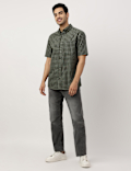 Pure Cotton Checks Button-down Collar Shirt