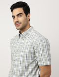 Pure Cotton Checks Button-down Collar Shirt