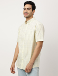 Pure Cotton Checks Button-down Collar Shirt