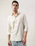 Relaxed Fit Linen Blend Striped Shirt