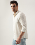 Relaxed Fit Linen Blend Striped Shirt
