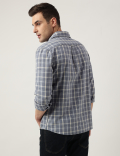 Regular Fit Linen Blend Checked Shirt