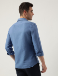 Slim Fit Linen Blend Plain Shirt