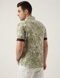 Regular Fit Linen Blend Printed Shirt