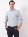 Cotton Stripes Button Down Collar Shirts