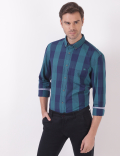 Cotton Checks Button Down Collar Shirts