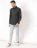 Pure Cotton Plain Button Down Shirt