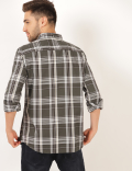 Pure Cotton Check Button Down Collar Shirt