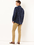 Linen Mix Printed Collar Neck Shirt