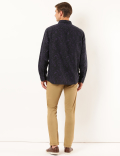 Linen Mix Printed Collar Neck Shirt