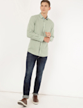 Linen Mix Plain Spread Collar Shirt