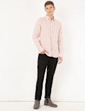 Linen Mix Plain Spread Collar Shirt