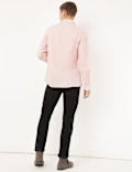 Linen Mix Plain Spread Collar Shirt