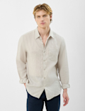 Classic Collar Full Sleeve Pure Linen Shirt