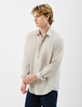Classic Collar Full Sleeve Pure Linen Shirt