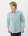 Classic Collar Linen Blend Shirt