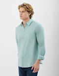 Classic Collar Linen Blend Shirt