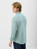 Classic Collar Linen Blend Shirt