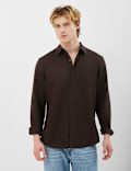 Classic Collar Linen Blend Shirt