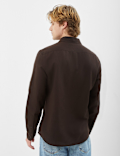 Classic Collar Linen Blend Shirt