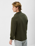 Classic Collar Linen Blend Shirt