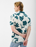Revere Collar Floral Printed Linen Shirt