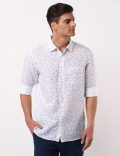 Dragonfly Printed Linen Mix Shirt