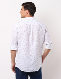Dragonfly Printed Linen Mix Shirt