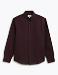 Regular Fit Linen Rich Classic Collar Shirt