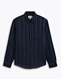 Regular Fit Linen Rich Striped Shirt