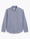 Regular Fit Linen Rich Classic Collar Shirt