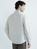 Linen Rich Spread Collar Check Shirt