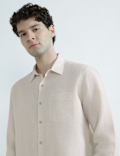 Regular Fit Linen Rich Classic Collar Shirt
