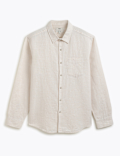 Regular Fit Linen Rich Classic Collar Shirt