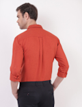 Linen Mix Plain Spread Collar Shirts