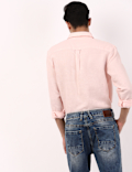 Linen Mix Plain Spread Collar Shirts