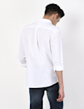 Linen Mix Plain Spread Collar Shirts